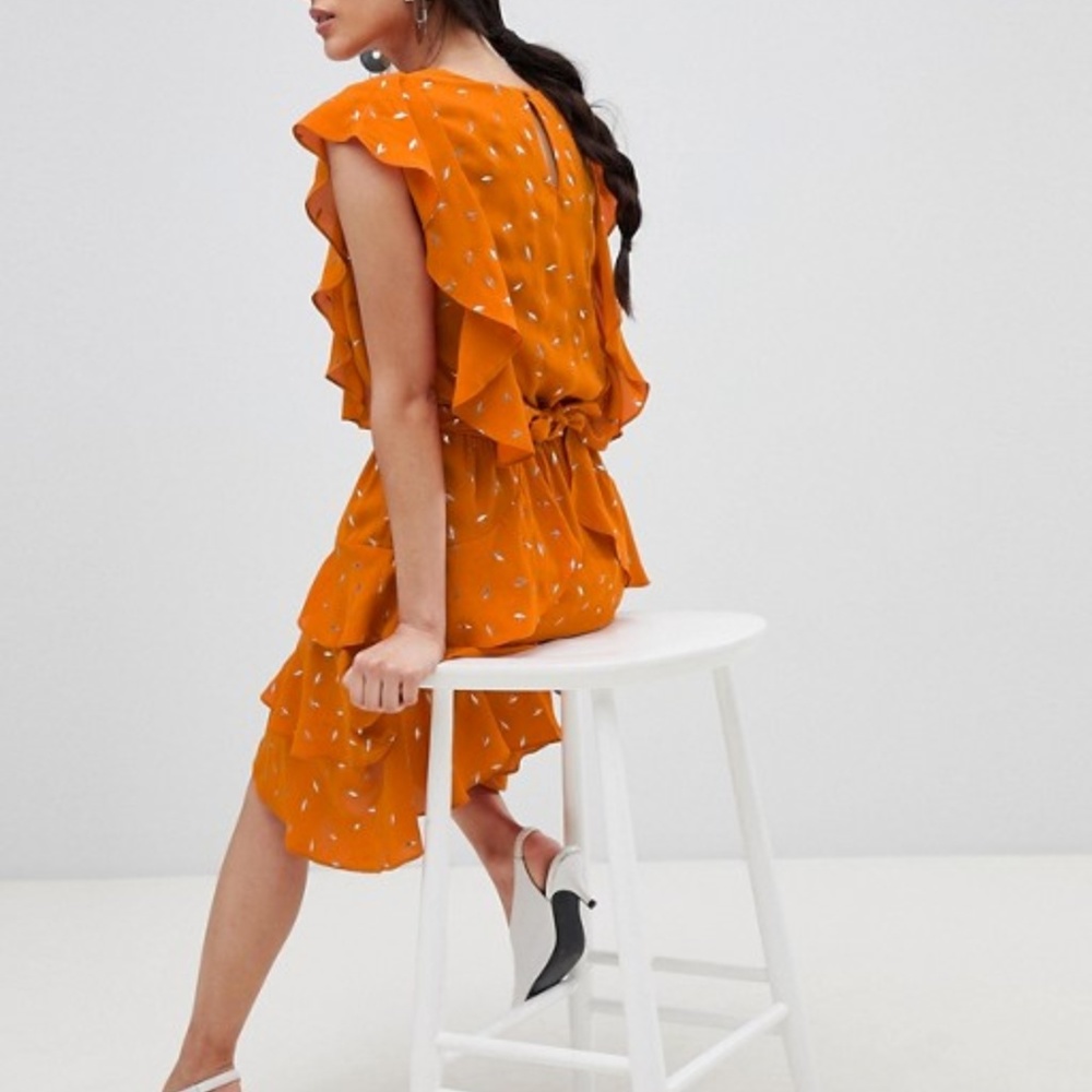 Y.A.S Metallic Print Ruffle Dress - Picture 3 of 4